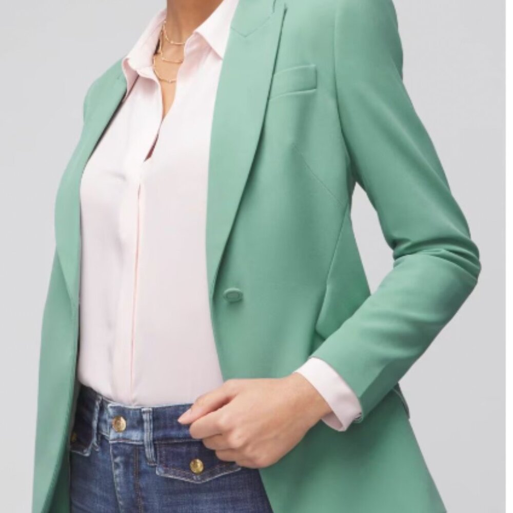 White House Black Market Fluid Editor Blazer Green